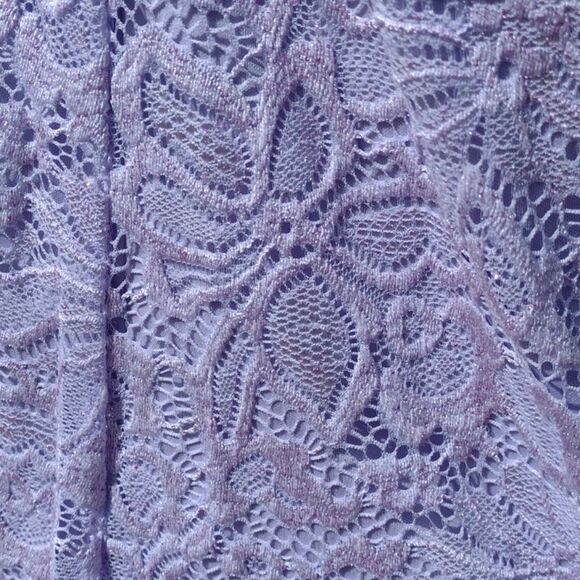 A. Byer Floor Length Sparkly Lace Light Purple Sleeveless Dress Size 9 - Picture 4 of 15